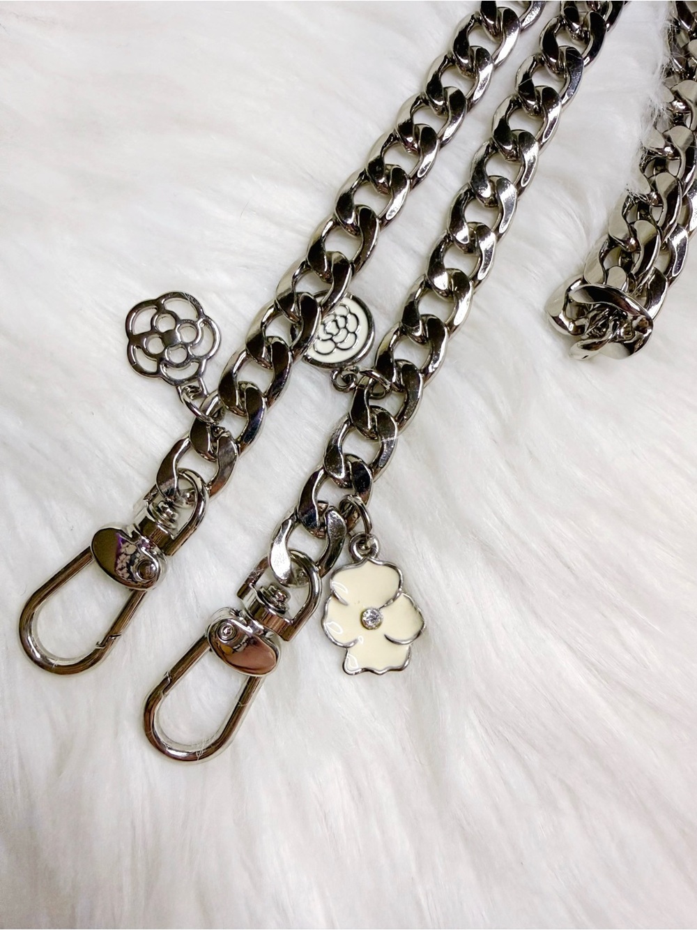 Bag Chain Strap Replacement Shoulder Handbag Purse DIY 27”  Camellia Flower